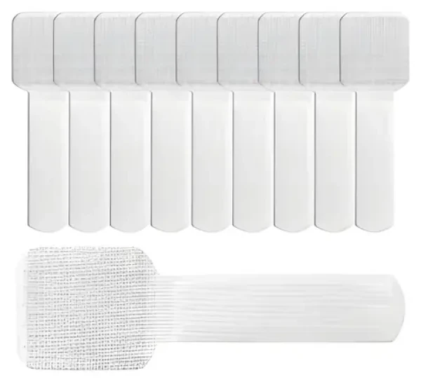 Label the cable Nástenný organizér káblov 10 ks biela / Držiak káblov / suchý zips / samolepiaci (LTC 3120)