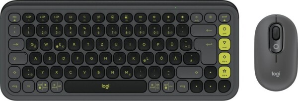Logitech Logitech POP Icon Combo klawiatura Dołączona myszka univerzálny Bluetooth QWERTZ Niemiecki Grafitový, Zelený