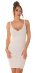 Sexy 2in1 Look Knitdress BEIGE Einheitsgroesse