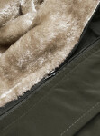 Dámska zimná bunda v army farbe s odnímateľnou kožušinovou podšívkou (m-21005) odstíny zelené XXL (44)