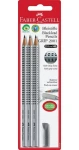 Faber-Castell Grip 2001 set Grafitová ceruzka - HB 3ks + guma (117197)