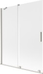 MEXEN/S - Velar dvojkrídlová posuvná vaňová zástena 140 x 150, dekor, nikel kartáčovaný 896-140-000-31-97
