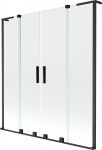 MEXEN/S - Velar L Duo dvojkrídlová posuvná vaňová zástena 140 x 150, transparent, čierna 896-140-003-02-70