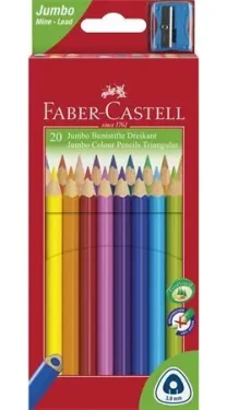 Faber-Castell Jumbo / Pastelky šesťhranné / 20 ks / + strúhadlo (116520)