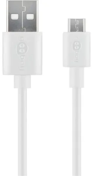 Goobay 43837 biela / Nabíjací a synchronizačný kábel / Micro USB / 1m (43837)