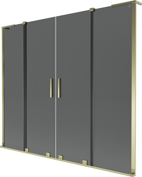 MEXEN/S - Velar L Duo dvojkrídlová posuvná vaňová zástena 170 x 150, grafit, zlatá 896-170-003-42-50