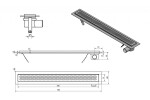 AQUALINE - KROKUS podlahový žľab z nerezové oceli s roštom, L-760, DN50 2705-80