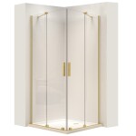 REA - Sprchová kabína Montana Double Gold Brush 80x80 REA-K6695