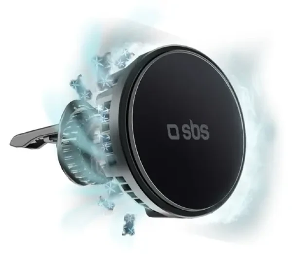 SBS Frozen Mag čierna / Držiak do auta / MagSafe / chladenie / 15W bezdrôtové nabíjanie (TESUPFANWIR15W)