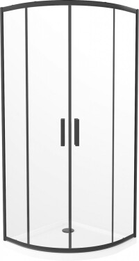 MEXEN/S - Rio Sprchovací kút 80 x 80, transparent, čierny + vanička vrátane sifónu 863-080-080-70-00-4110B