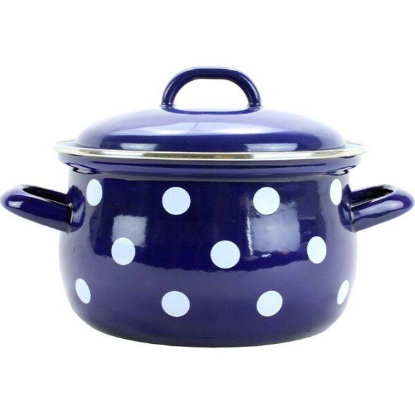 Belis BELIS smaltovaný hrniec s pokrievkou PUNTÍK modrý 24 cm/6,1 l - Belis - Belis