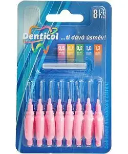 Denticol P01 0,6 mm / Medzizubná kefka s plochou rukoväťou / 8+8 ks (8595689805869)