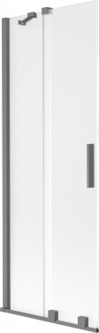 MEXEN/S - Velár dvojkrídlová posuvná vaňová zástena 70 x 150, dekor, grafit metal 896-070-000-31-95