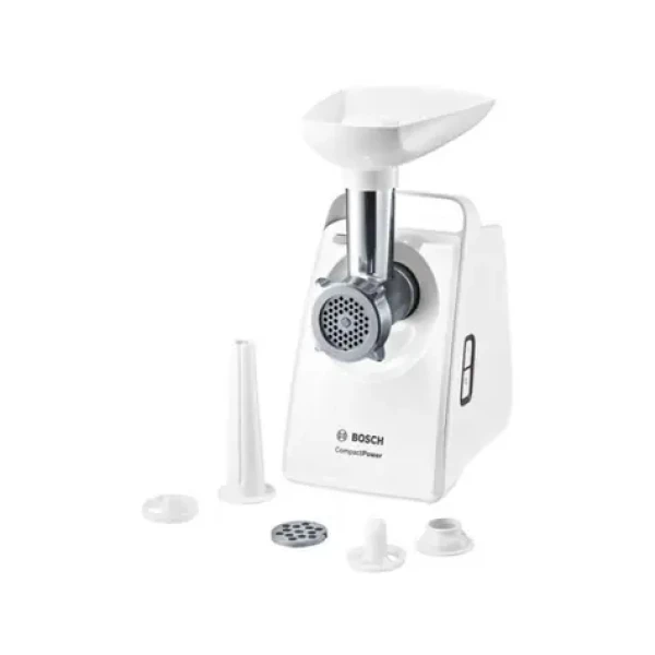 BOSCH MFW 3520W CompactPower / mlynček na mäso / 1500 W / 1.8 kg za min / 5 nástavcov / biela (MFW 3520W)