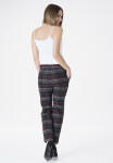 MiR Nohavice 259 Grey/Maroon Checked