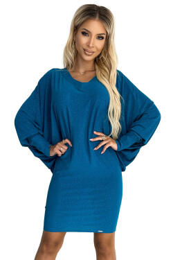 Dámske netopierie šaty 402-3 tyrkysové - Numoco XXL/XXXL
