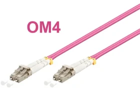 OEM Optický patchkabel duplexní růžová / LC-LC / 50/125 MM OM4 / 3 m