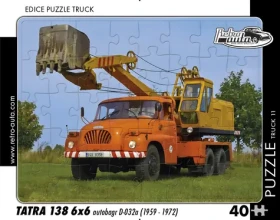 RETRO-AUTA Puzzle TRUCK č.11 Tatra 138 6x6 autobager (1959-1972)