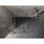 MEXEN/S - Lunar sprchový kút štvrťkruh krídlový ľavá 100 x 80, transparent, grafit metal 833-100L-080P-95-00
