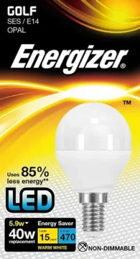 Energizer S14386 LED Globe žiarovka 5.9W / Pätica E14 / 2700K / 470 lm (S14386)