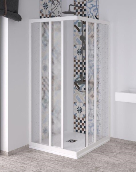 FORTE - Štvorcový sprchovací kút ACRIL - ANGOLO NEW - FARBA rámu - Biela, Rozmer A - 70, Rozmer B - 70 OLNAC2FS100031