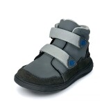 Detská celoročná barefoot obuv Bugga NUVA Dark Grey B00198-09 - 27