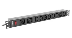 Lanberg PDU / Zásuvková lišta do racku / 19" / 1U / 10x zásuvka / 2 m (PDU-02I1908I-0200-C20-BK)