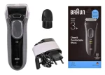 Braun Series 3+ 3000 čierna/sivá / Holiaci strojček / Planžetový / Vodeodolný / Rýchle nabíjanie (8700216735896)