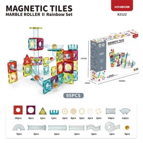 Mamido Mamido Farebná magnetická stavebnica 95 dielov guľôčková dráha MT1492