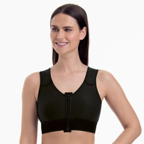 Kompresná podprsenka Valencia obojstranná, zapínanie vpredu 1194X čierna - Anita Care 90E šampaň