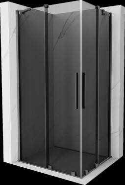 MEXEN/S - Velar Duo sprchovací kút, posuvné dvere 90 x 80, grafit, grafit metal 871-090-080-42-95