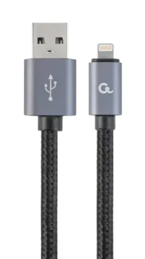 Gembird USB 2.0 (M) - Apple Ligthning 8-pin (M) 1.8m čierna / kábel obalený textilom (CCB-mUSB2B-AMLM-6)