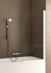 OLSEN SPA - Vaňová zástena LUCCA - Farba rámu zásteny - Hliník biely, Rozmer A - 75 cm, Smer zatváranie - Univerzálny Ľavé / Pravé, Výplň - Číre bezpečnostné sklo - 6 mm OLVLUC76
