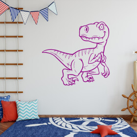 Veselá Stena Samolepka Dinosaurus Farba: fialová, Veľkosť: 80 x 76 cm