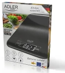 Adler AD 3183b čierna / Kuchynská váha / Presnosť 1 g / Maximálne 5 kg / kg g lb oz / 2 x CR2032 (AD 3183b)