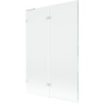MEXEN/S - Lunar L vaňová zástena 2-krídlová ľavá 120 x 150, transparent, biela 897L-120-100-20-00-L