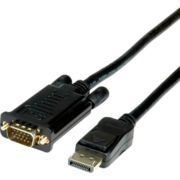 Value DisplayPort / VGA káblový adaptér Konektor DisplayPort, VGA pólové Zástrčka 3.00 m čierna 11.99.5803 Kábel DisplayPort; 11.99.5803