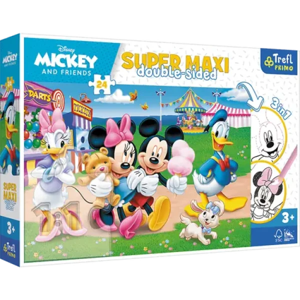 Trefl Primo - Puzzle - Obojstranné puzzle Mickey Mouse: Na púti SUPER MAXI