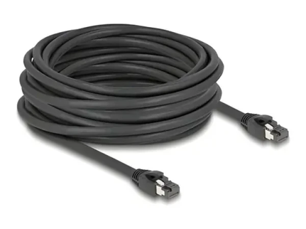 DeLock RJ45 Cat.8.1 S/FTP čierny 10 m / Sieťový kábel / 40 Gbps / LSZH (80237)