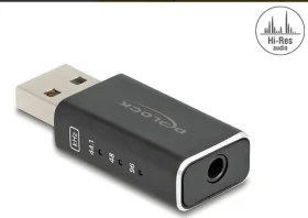 DeLock USB Gaming DAC čierna / USB DAC / 24 bit / 96 kHz / USB 2.0 Type-A (68001)