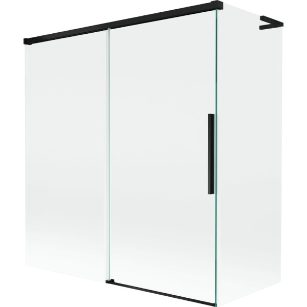MEXEN/S - Rox L vaňová zástena 2-krídlová posuvná 150 + 70 x 150, transparent, čierna 8C9L-150-070-70-00
