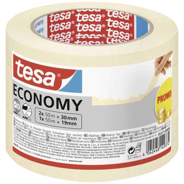 Tesa Economy 55311-00000-02 maliarska krycia páska biela 1 sada; 55311-00000-02