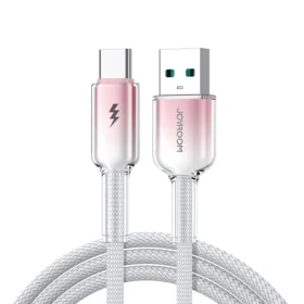 Joyroom S-A42 Crystal-Clear Series Nabíjací kábel USB-A (M) - USB-C (M) 3A 1.2m biela (6956116728168)