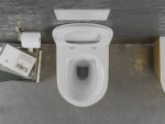 MEXEN - Lena Závesná WC misa vrátane sedátka s slow-slim, duroplast, biela/zlatá vzor línia 30224007