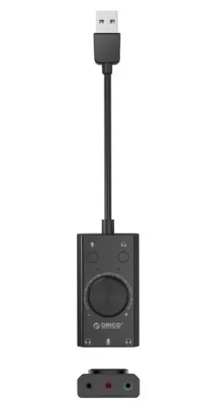 Orico SC2 čierna / Externá zvuková karta / USB-A / multifunkčná