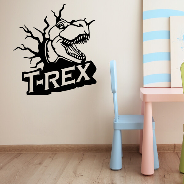 Veselá Stena Samolepka Dinosaurus T-REX Farba: čierna, Veľkosť: 60 x 65 cm