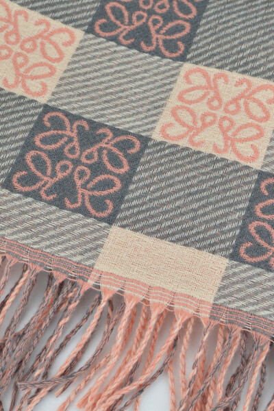 DÁMSKY ŠÁL CS008 ŠEDÁ/RŮŽOVÁ jedna velikost