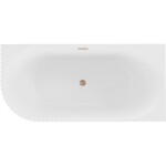 MEXEN/S - Gia voľne stojaca rohová vaňa reliéf pravá 170 x 80, biela mat, sifón a prepad meď kartáčovaná 52701708001P-65