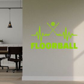 Veselá Stena Samolepka Floorball Farba: zelená, Veľkosť: 40 x 23 cm