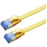 Value 21.99.2133 RJ45 sieťové káble, prepojovacie káble CAT 6A F/UTP 3.00 m žltá tienený, plochý, pozlátené kontakty 1 ks; 21.99.2133